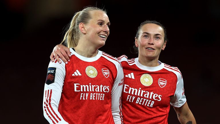 Stina Blackstenius scored a controversial late winner for Arsenal against Everton