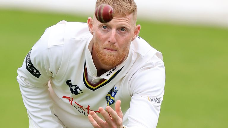 England captain Ben Stokes made his first appearance of the season for Durham against Worcestershire