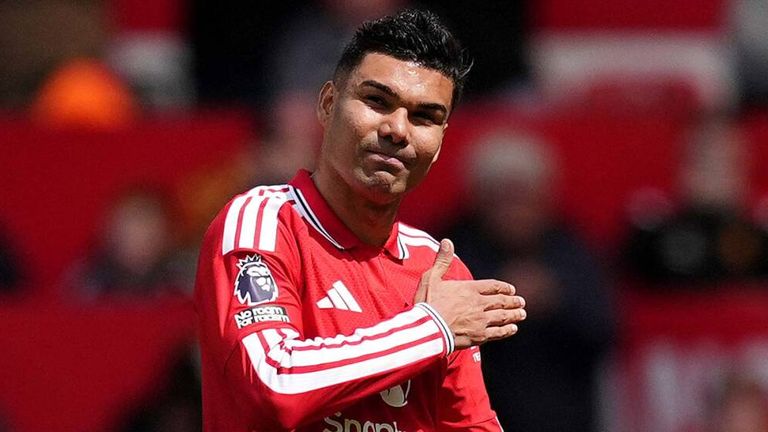 Casemiro is substituted on his final Manchester United appearance at Old Trafford