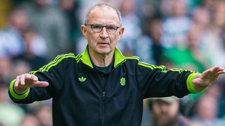 GLASGOW, SCOTLAND - MAY 16: Celtic manager Martin O'Neill during a William Hill Premiership match between Celtic and Heart of Midlothian at Celtic Park, on May 16, 2026, in Glasgow, Scotland. (Photo by Craig Foy / SNS Group)