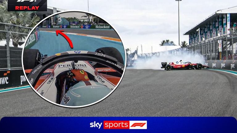 Charles Leclerc was given a 20-second penalty for cutting several corners on the final lap after spinning and damaging his car.