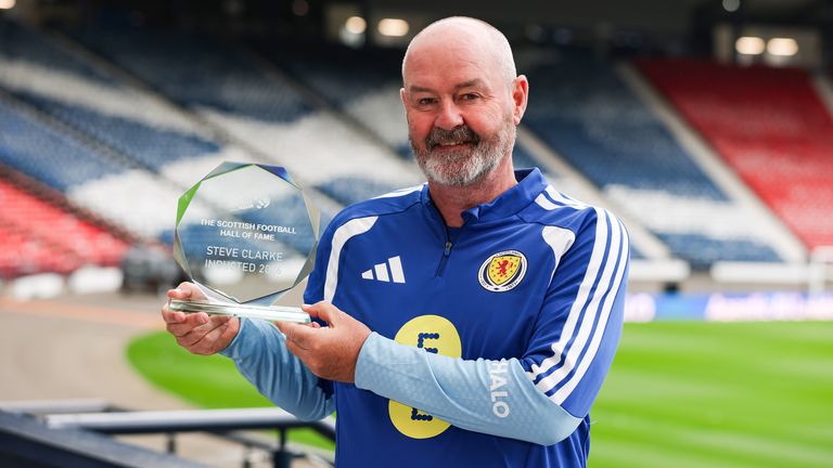 Scotland Head Coach Steve Clarke has been inducted into the Scottish Football Hall of Fame.