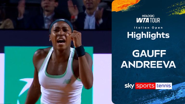 Highlights of the WTA Italian Open match between Coco Gauff and Mirra Andreeva.