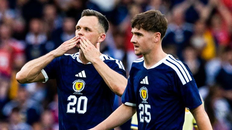 Lawrence Shankland scored a brace as soon-to-be Ibrox teammate Findlay Curtis netted his first international goal.