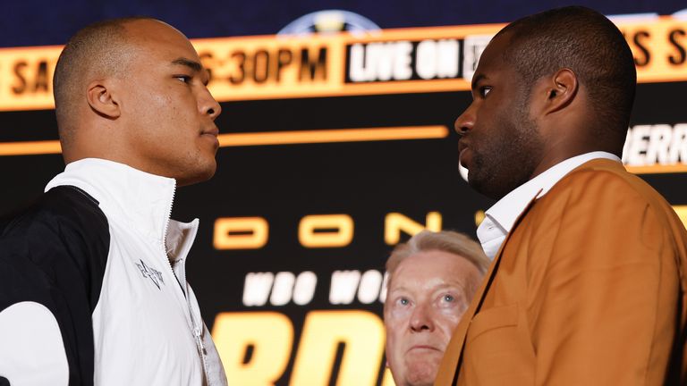 Fabio Wardley and Daniel Dubois face off ahead of their WBO heavyweight world title fight