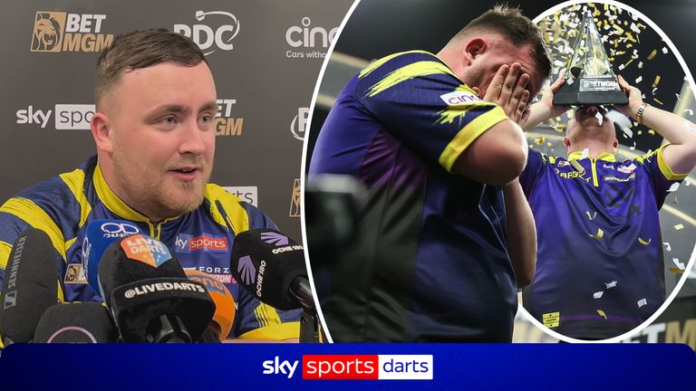 Luke Littler says he didn't want to leave the house as he reveals struggles to even turn up to the various nights during the Premier League season as he went to become a second time champion of the competition. Images: Live Darts TV/PDC