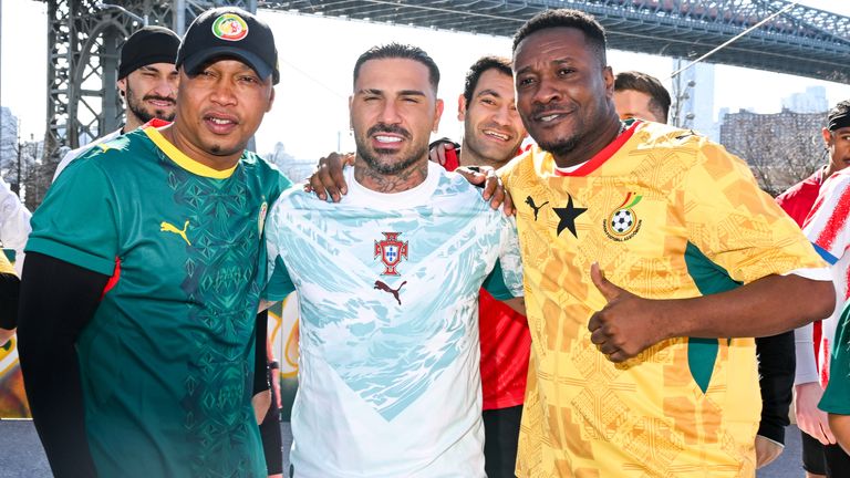 El Hadji Diouf, Ricardo Quaresma, Asamoah Gyan wear the new PUMA World Cup kits