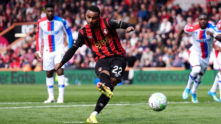 Eli Junior Kroupi doubles Bournemouth's lead from the penalty spot
