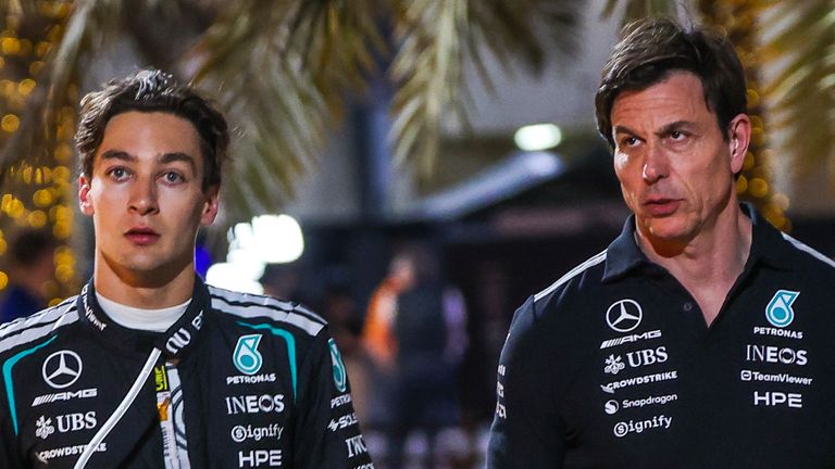 George Russell and Toto Wolff