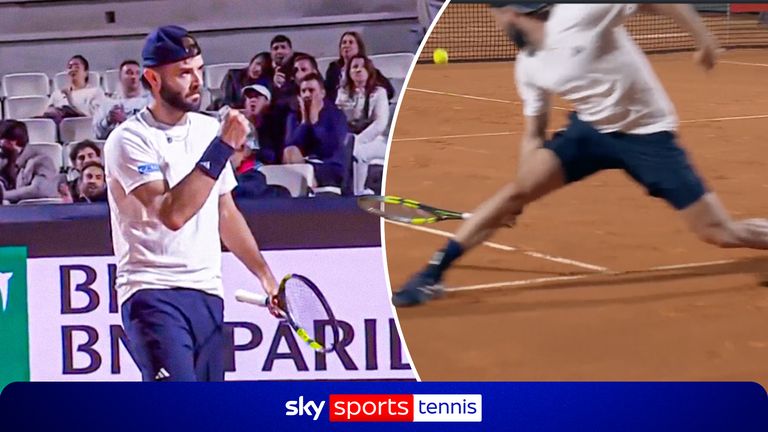 Jacob Fearnley wins an incredible point in his Rome Open clash against Mpetshi Perricard
