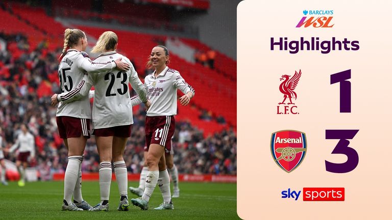 Highlights of the Women's Super League match between Liverpool and Arsenal.