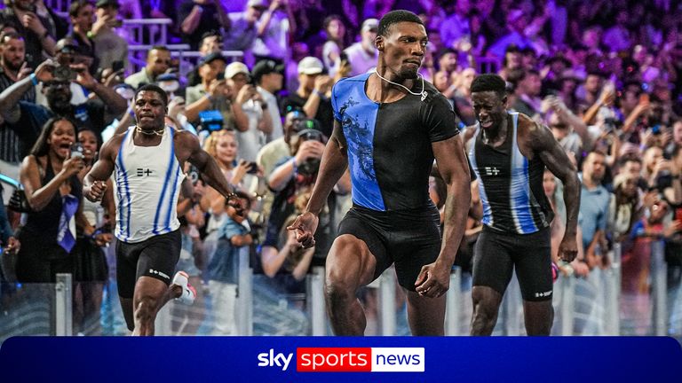 Enhanced Games: Kerley fails to impress in 100m win in 9.97secs