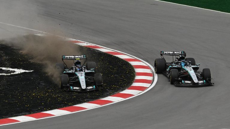George Russell and Kimi Antonelli Canada Sprint battle