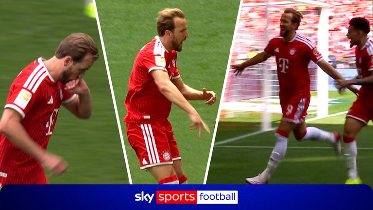 The England captain hits three on the final day of the season against Koln to seal an mouth-dropping 11th career hat-trick in the Bundesliga for Bayern Munich. 