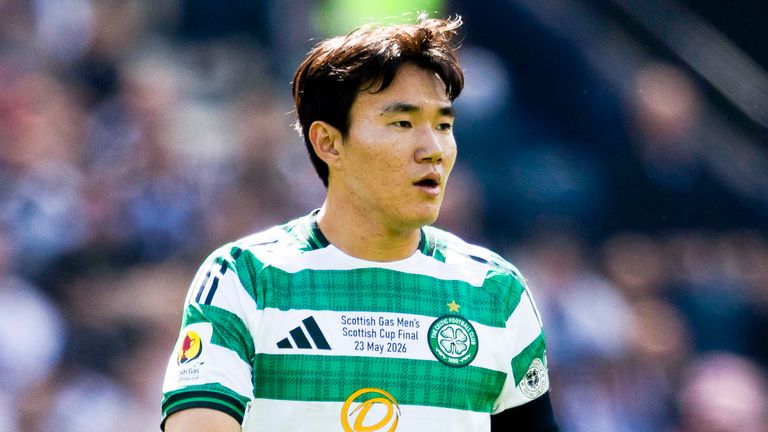 GLASGOW, SCOTLAND - MAY 23: Celtic's Hyunjun Yang in action during the Scottish Gas Men's Scottish Cup Final between Celtic and Dunfermline Athletic at Barclays Hampden, on May 23, 2026, in Glasgow, Scotland. (Photo by Craig Foy / SNS Group)