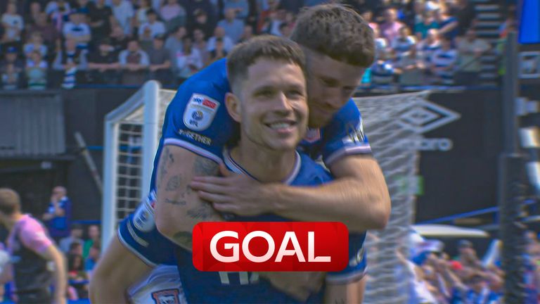 George Hirst opens scoring for Ipswich.