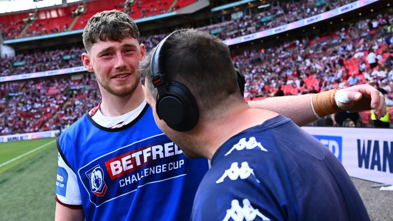 Jack Farrimond finds out he has won the Lance Todd trophy