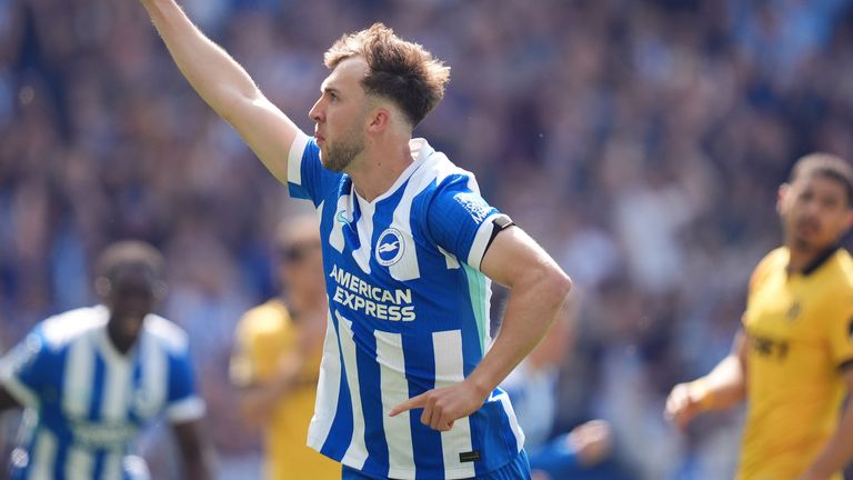 Jack Hinshelwood celebrates scoring their side's first goal 