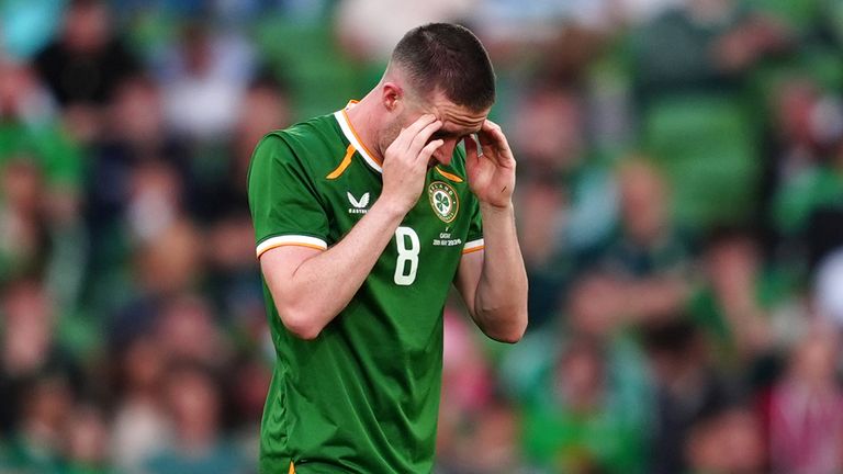 Jack Moylan was sent off before half-time at the Aviva Stadium