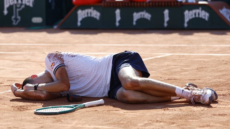 Czech tennis player Jakub Mensik wins the2nd round of the French Open 2026 on the Roland Garros courts in Paris, France, on May 27, 2026. Photo/Pavel Lebeda (CTK via AP Images)