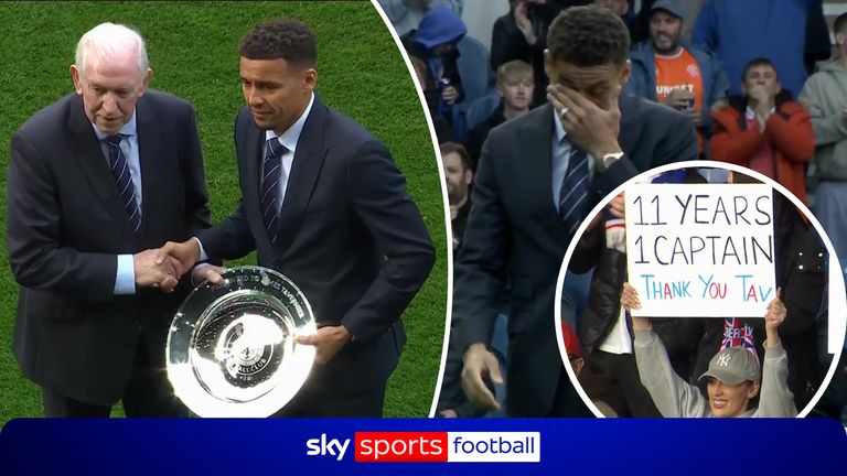 Captain James Tavernier withdrew from Rangers' squad for the match against Hibs but did arrive at Ibrox for a presentation from the club as he bids farewell after 11 years.