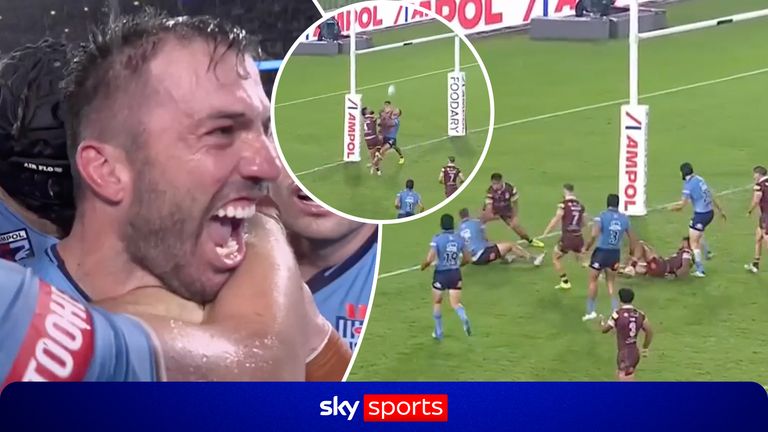 The moment New South Wales captain James Tedesco completed the 20 point comeback for the hosts with a terrific try!