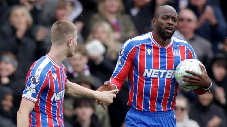 Jean-Philippe Mateta levels for Crystal Palace at home to Everton