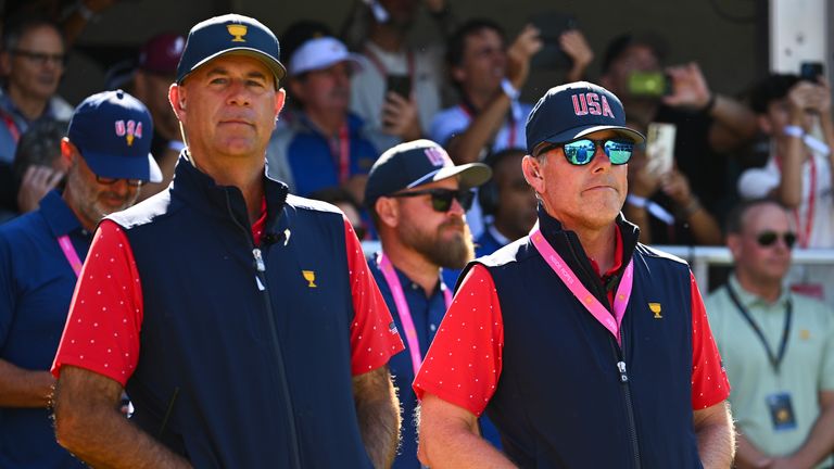 Justin Leonard (right) and Stewart Cink (left) have been revealed as assistant captains for the USA Ryder Cup team in 2027