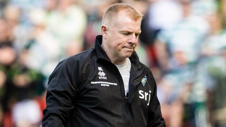 GLASGOW, SCOTLAND - MAY 23: Dunfermline manager Neil Lennon during the Scottish Gas Men's Scottish Cup Final between Celtic and Dunfermline Athletic at Barclays Hampden, on May 23, 2026, in Glasgow, Scotland. (Photo by Alan Harvey / SNS Group)