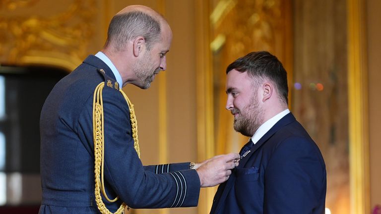 Luke Littler is made a Member of the Order of the British Empire by The Prince of Wales at Windsor Castle