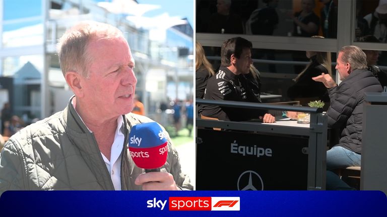 Martin Brundle questions whether Max Verstappen could replace George Russell at Mercedes after Max's father Jos was seen chatting with Toto Wolff in the paddock.