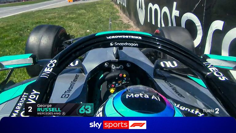 George Russell suffered a huge spin in his Mercedes during P1 at the Canadian Grand Prix.