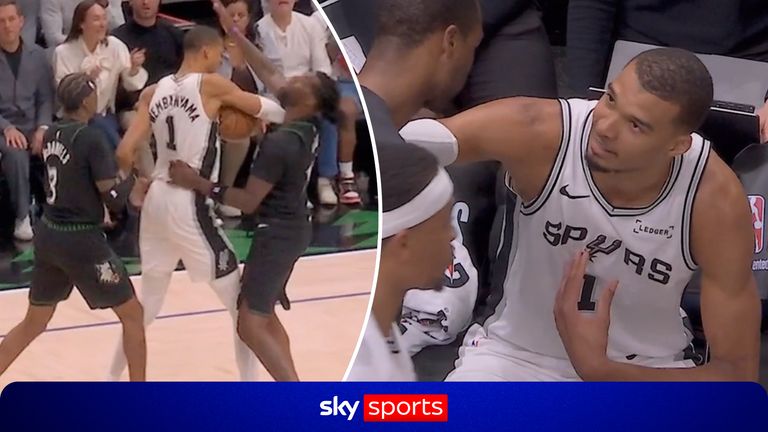 The moment Victory Wembanyama was ejected for an elbow on Naz Reid as San Antonio Spurs lost to the Minnesota Timberwolves to even up the series at 2-2