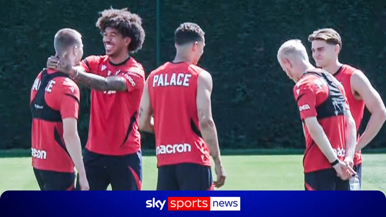  Adam Wharton and Chris Richards train ahead of Conference League final