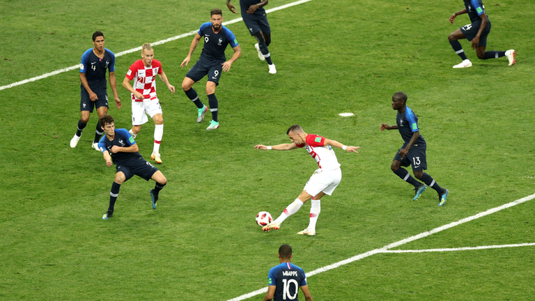 Ivan Perisic scored against France in the 2018 World Cup final