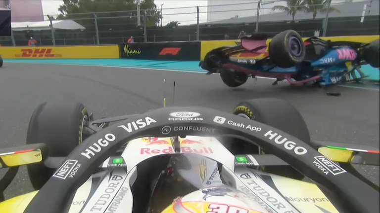 Pierre Gasly upside down