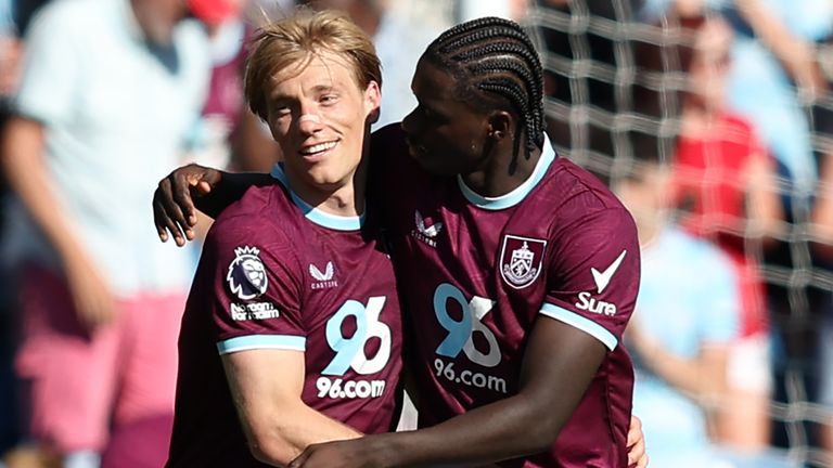 Zian Flemming celebrates his equaliser with team-mate Axel Tuanzebe