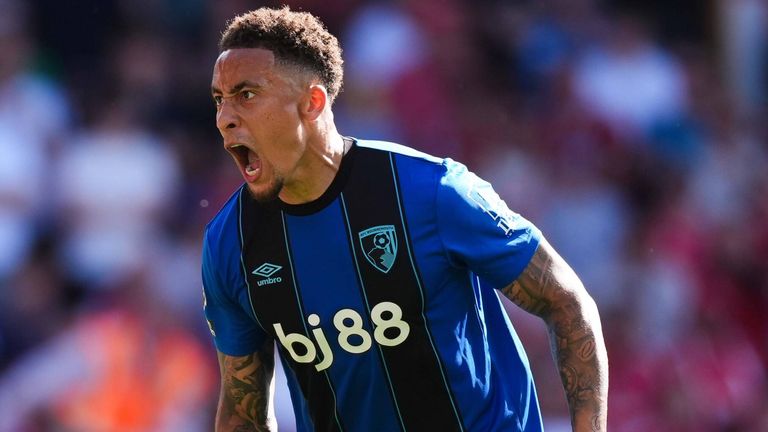 Marcus Tavernier celebrates after equalising for Bournemouth at Nottingham Forest