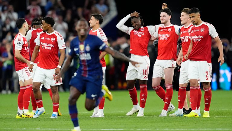 Arsenal lose Champions League final on penalties vs PSG