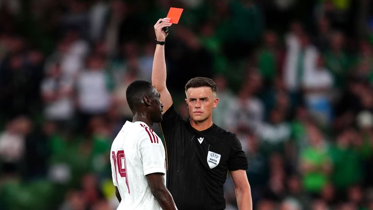 Qatar's Almoez Ali was also sent off