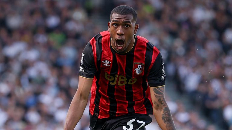 Bournemouth's Rayan celebrates his goal