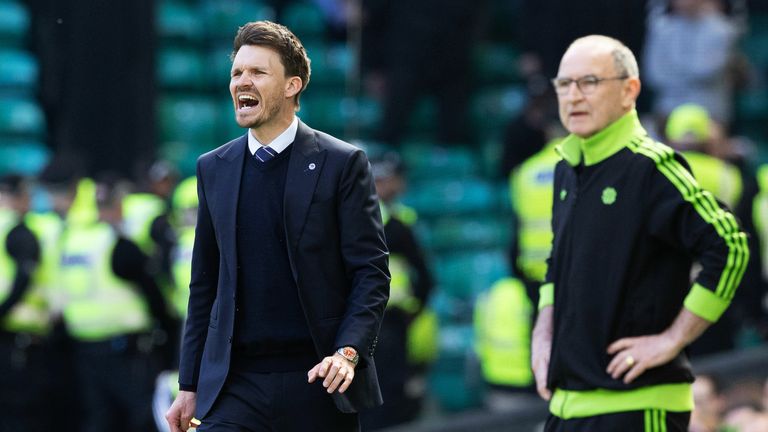 Rangers Head Coach Danny Rohl and Celtic boss Martin O'Neill look on