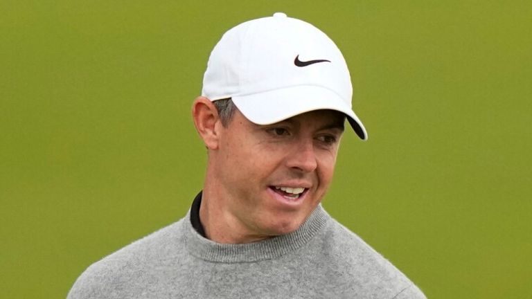 Rory McIlroy, of Northern Ireland, reacts after missing a putt on the seventh green during the second round of the PGA Championship
