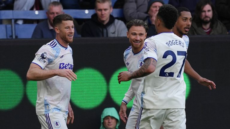 Aston Villa's Ross Barkley (left) celebrates scoring their leveller