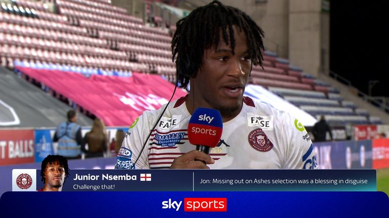 Junior Nsemba takes on Challenge That following Wigan's Super League win over Leeds.