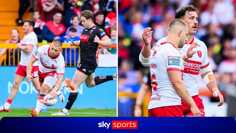 Mikey Lewis scored a hat-trick inside the opening 20 minutes as Hull KR raced into an early lead over Wigan in the Super League.