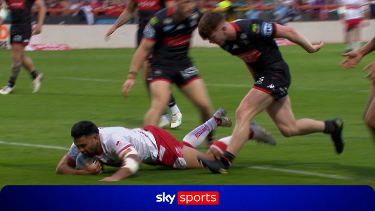 Rhyse Martin scored Hull KR's seventh try of the first half as Hull KR led Wigan 42-0 at half-time.