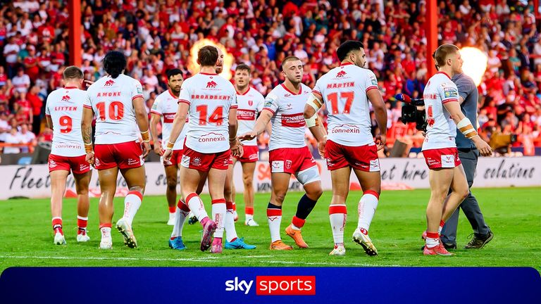 Rhyse Martin scored Hull KR's seventh try of the first half as Hull KR led Wigan 42-0 at half-time.