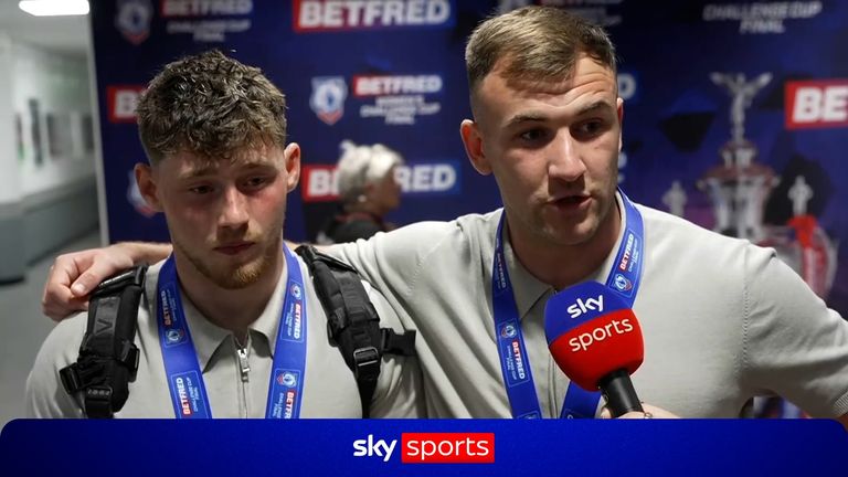 Harry Smith and Jack Farrimond were in buoyant mood after Wigan thrashed Hull KR to win the Challenge Cup.
