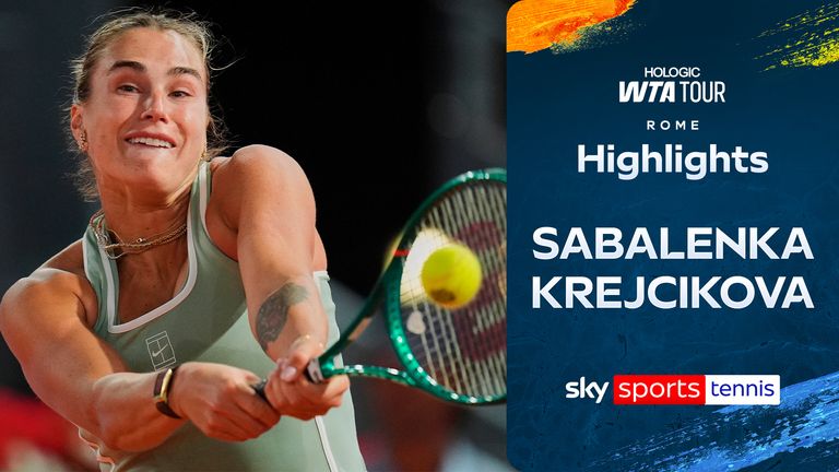 Highlights from Aryna Sabalenka against Barbora Krejcikova in the Italian Open.